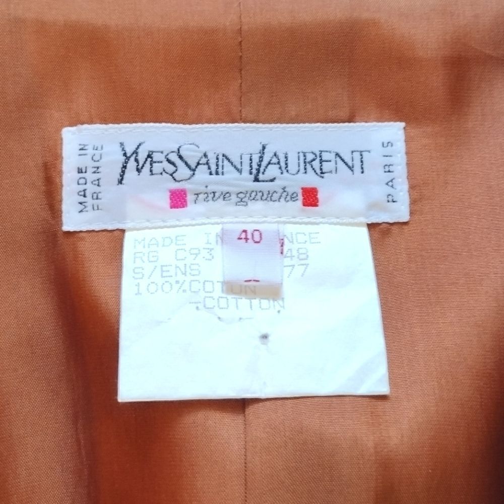 Vintage YSL Yves Saint Laurent Rive Gauche Striped Skirt and Blazer Suit Size 10 - Picture 7 of 16